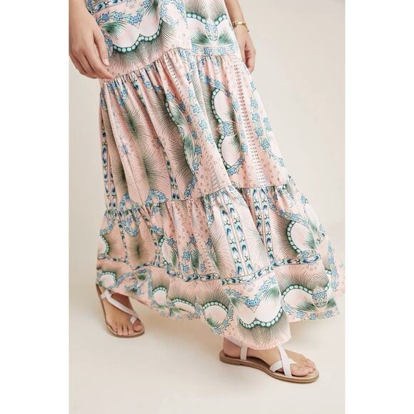 Nicole Miller Artelier Anthropologie Moroccan Print Maxi Dress Pink Small NWT - Picture 3 of 7